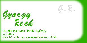 gyorgy reck business card