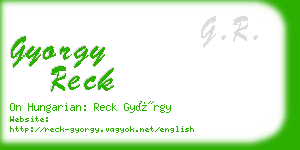 gyorgy reck business card